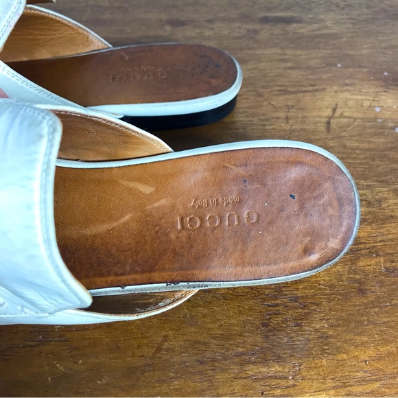 Gucci Women's Princetown White Leather Slipper 8 US 38 EU Italy Authentic - Picture 11 of 12